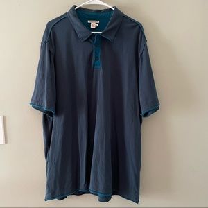 Carbon 2 Cobalt Mens Dark Blue Short Sleeve Polo Shirt 100% Cotton Size XLT Tall